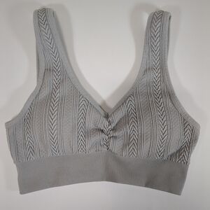 Aerie Women's Ribbed Sports Bra Gray  , Size L